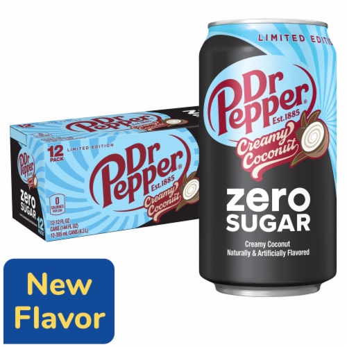 Dr Pepper Creamy Coconut Zero Sugar Soda - Classic Bottle Sip